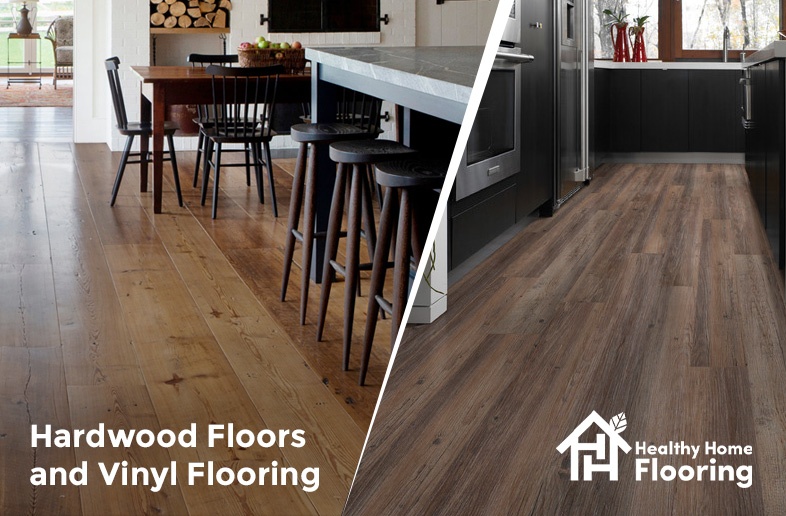 Hardwood floors and vinyl flooring