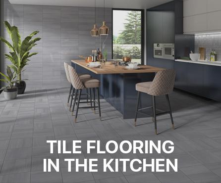 Tile flooring in the kitchen