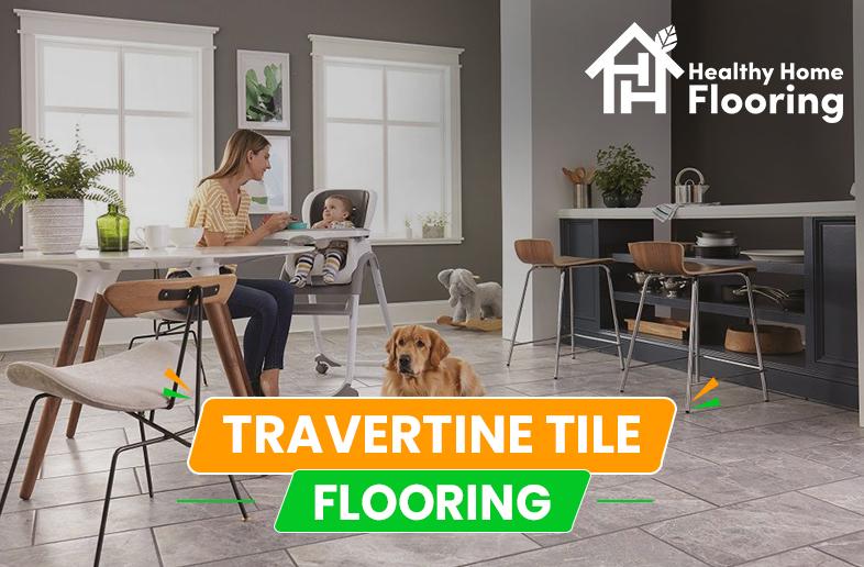 Travertine tile flooring